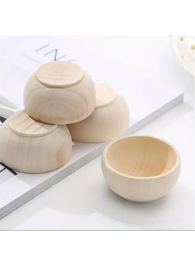 8pcs 40x24mm Unfinished Wooden Bowls Mini Round Craft Bowls For Home Decoration - Image 3